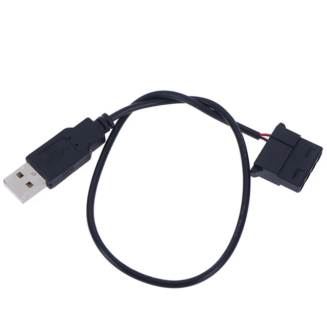 USB TO 4 Pin Molex Cooling Fan Connector Cable for PC Quite Computer Ca