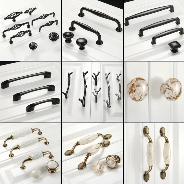 Fashion Kitchen Cabinet Drawer Handles Pulls Vintage Door Cupboard Knob Durable