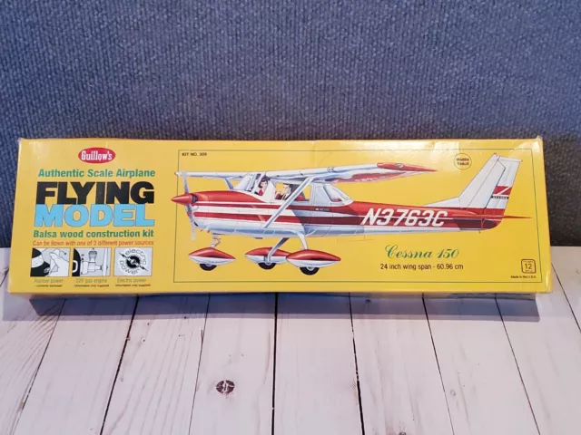 1/16 GUILLOWS 309 Lc Cessna 150 Balsa Flying Model Kit-Nib-24” Wing ...