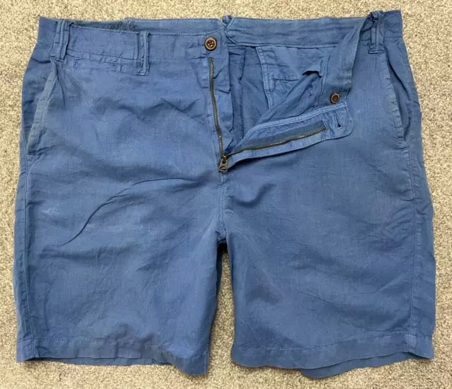 Polo Ralph Lauren Linen & Cotton Shorts Mens W36 Classic Fit Blue Smart Chino