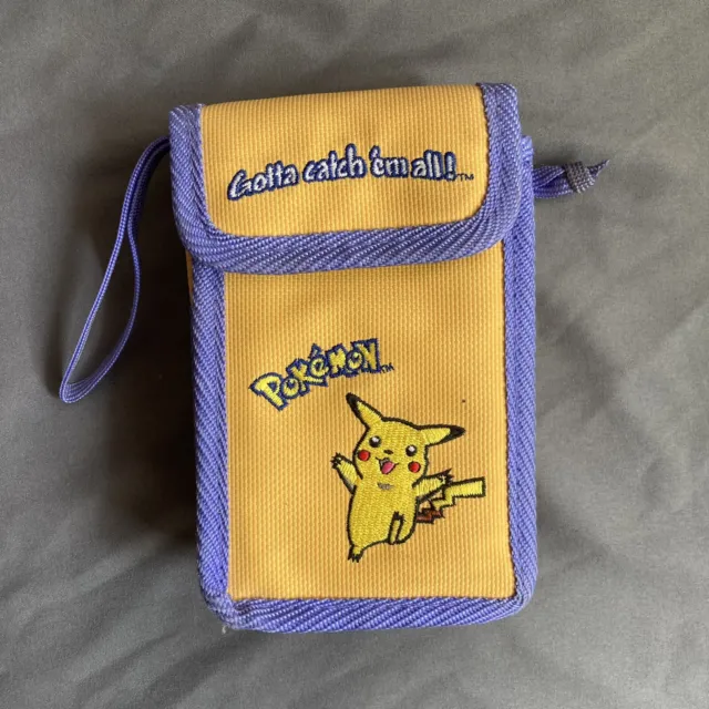 Vintage Pokemon Pikachu Gameboy Color Yellow Carrying Case Bag with Strap