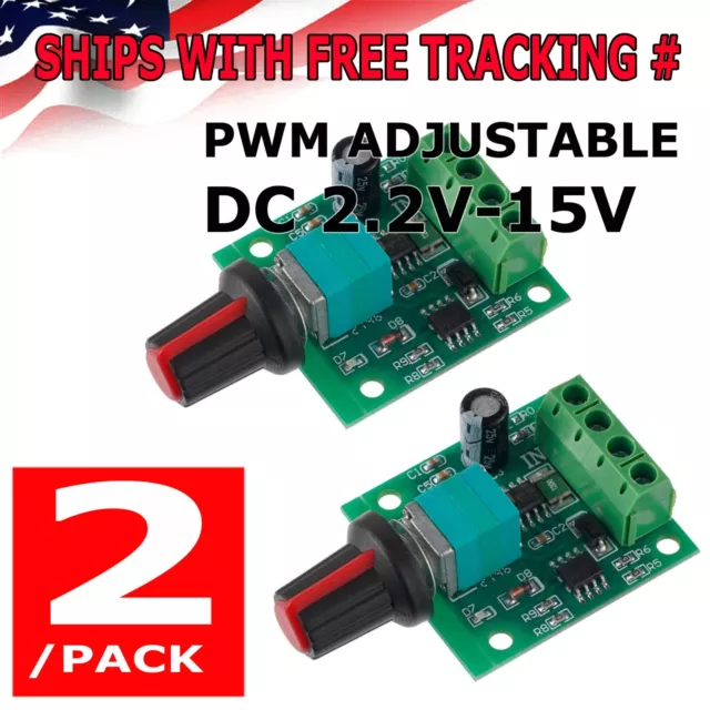 PWM Motor Speed Controller (2pcs) 2A Low Voltage DC LED Dimmer 1.8v 3v 5v 6v 12v