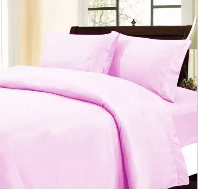 Egyptian Cotton 1000 TC Pretty Bedding Items Pink Solid Select Item & Size 2