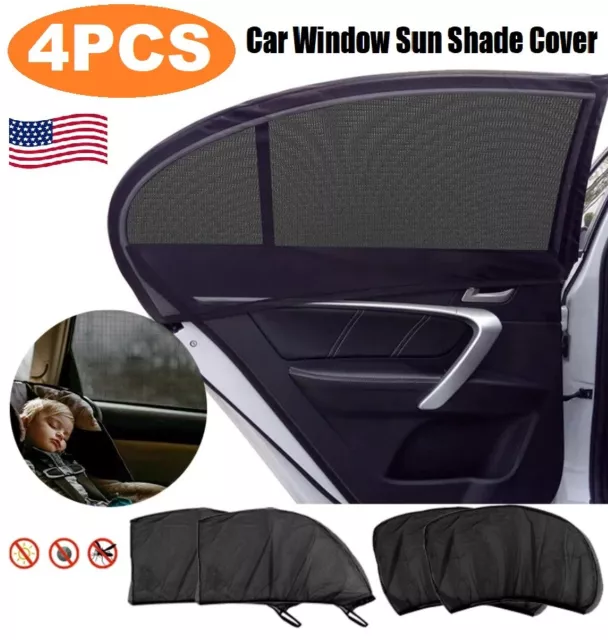 4× Car Side Window Sun Shade Cover Visor Mesh Shield UV Block Screen For SUV USA