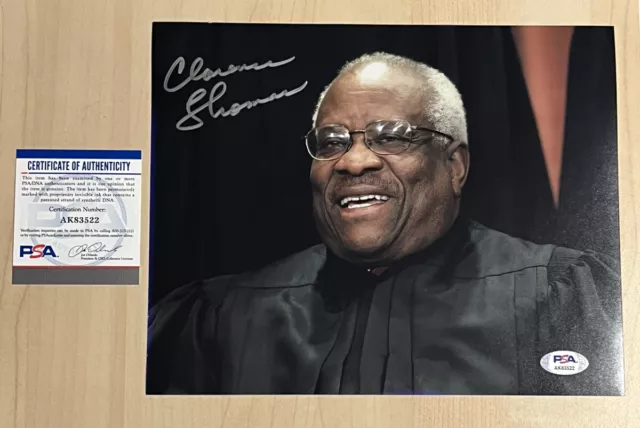 CLARENCE THOMAS HAND SIGNED 8x10 PHOTO SUPREME COURT JUSTICE VERY RARE PSA COA