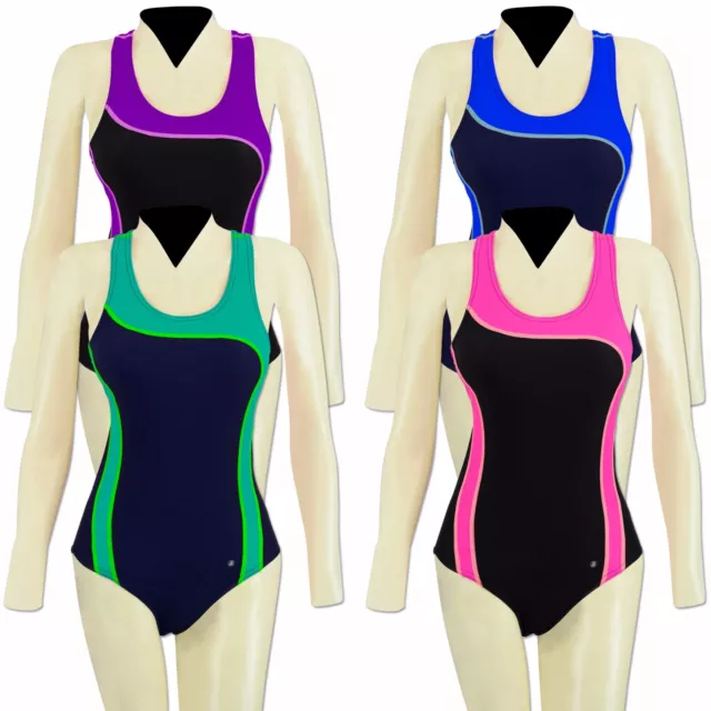 Verona Damen Mädchen Racer Back Badeanzug Schwimmanzug 20% Lycra