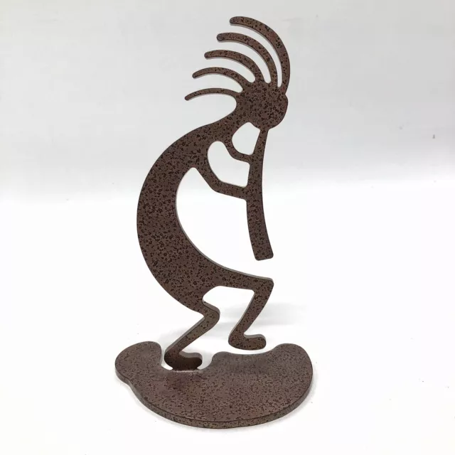 €✅❤️✅ Lazart Enameled Metal Kokopelli Flute Figurine Statue Paperweight 8 Inches