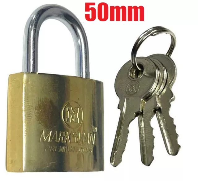 50mm Security Heavy Duty Padlock Steel Gold Short Shackle Outdoor gate shed Lock