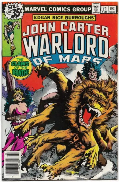 John Carter Warlord Of Mars#21 Vf 1978 Marvel Bronze Age Comics