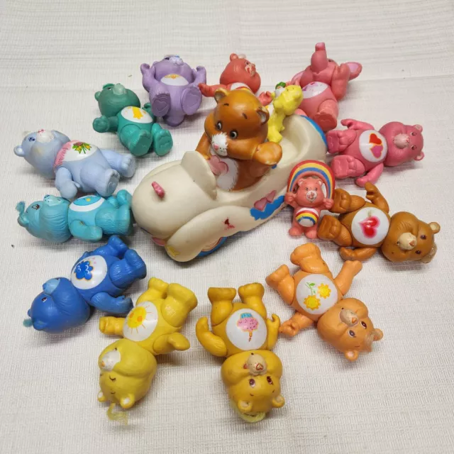 Vintage Care Bear Figures + Cousins, Lot Of 12 Care Bears Pvc 3" Rainbow ++