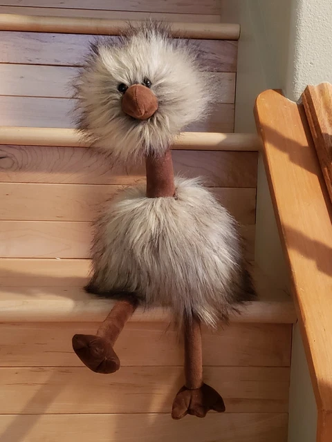 Realistic Ostrich Plush Bird Wild Zoo Baby Fuzzy Chick Stuffed Animal 17" Brown