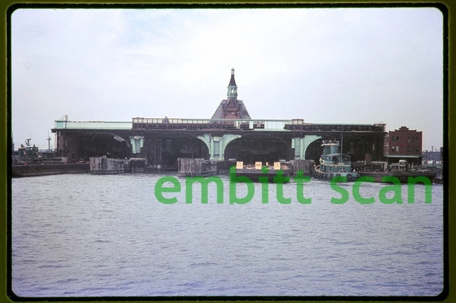 Original Slide, New York Dock Railway Tug Tugboat Brooklyn CNJ Car Float, 1972