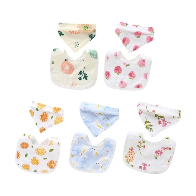 BABY FEEDING BIB Breathable Bandana Drool Bibs Burp Cloths Shaped Bib £