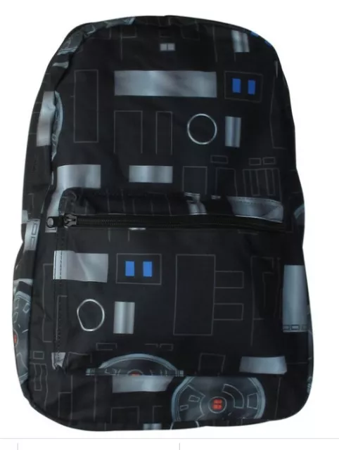 Star Wars R2-D2 Schwarz Droide Überall Druck Groß Rucksack 16” Offiziell