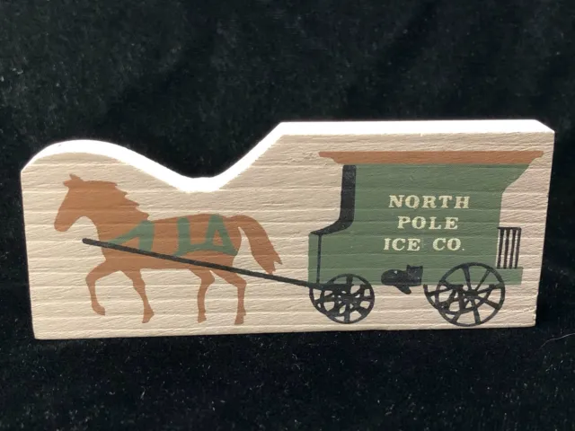 Cat's Meow Village Wooden Accessory North Pole Ice Co Horse Carriage Truck