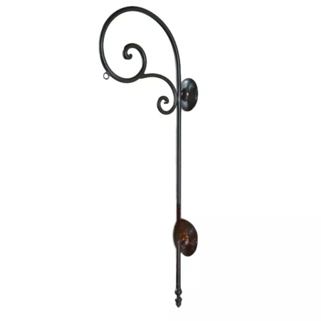 Iron Simple Scroll Hanging Bracket Wall Mounted Tall Hook Plant Hanger Outdoor