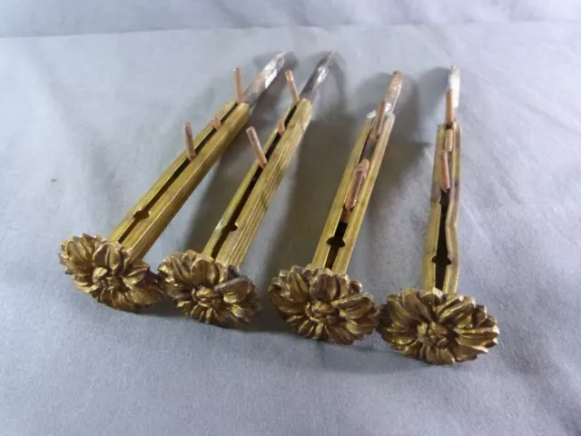 ⭐4 Antique French curtain tie back brackets Gilded Brass with fixing ⭐ 2