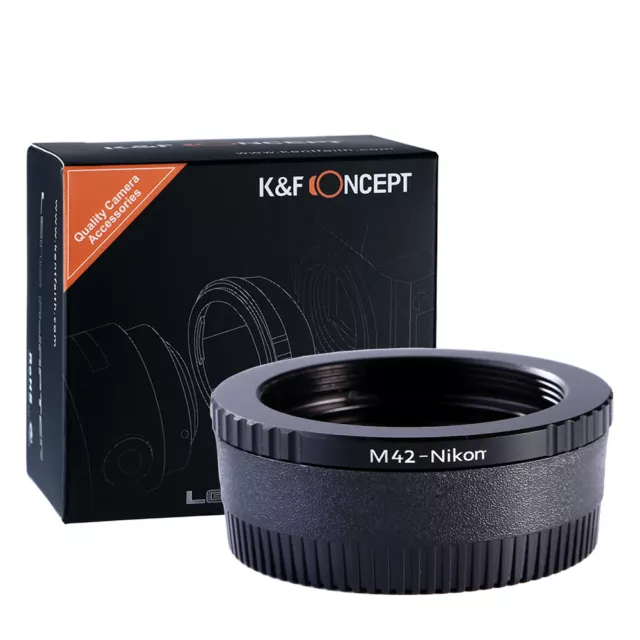 K&F Concept adapter with glass for M42 Screw mount lens to NIKON DSLR camera