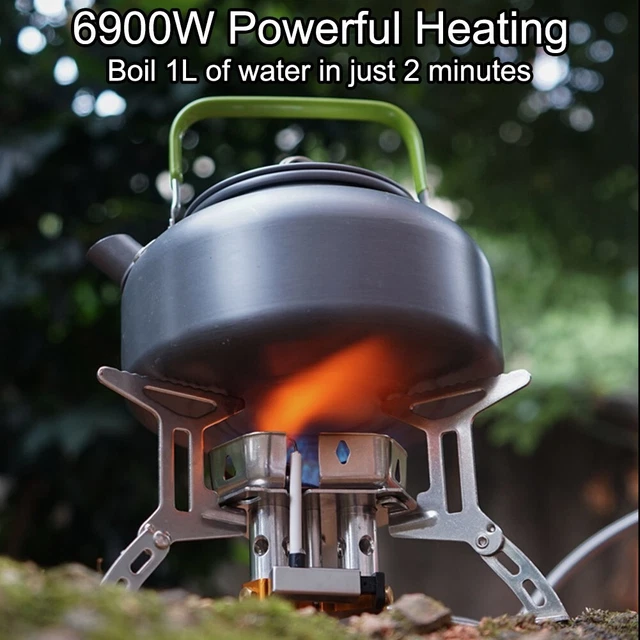 Réchaud à Gaz Portable 2200W Camping Randonnée Chantier Cartouche Gaz Camping Allumage Piezo Mallette INTEC