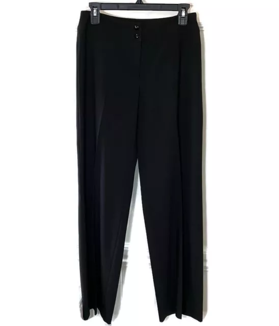 Armani Collezioni Womens Wool Blend Flat Front Wide Leg Pants Size 4 Black NEW