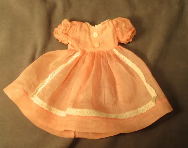 Vintage Madame Alexander McGuffey Ana 13" Doll Dress - Pink Organdy w/Lace