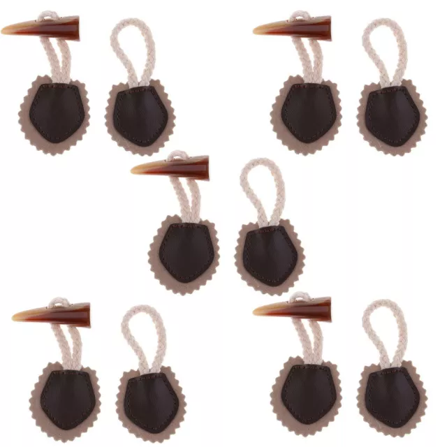 6 Paarr Leder Knebelverschluss Knebelknopf Mantel Jacke Duffle Diy Nähen