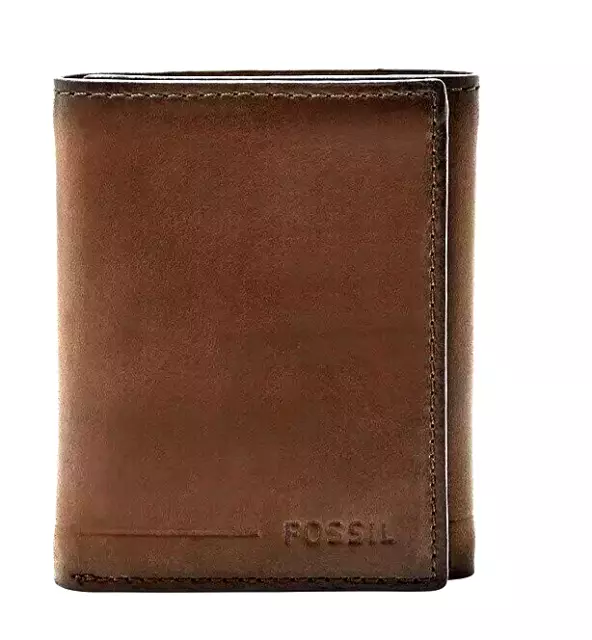 Allen RFID Trifold Wallet for Men Fossil Dark Brown SML15520201