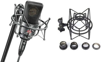 SHOCK MOUNT Microfono Clip per Neumann U87 U87Ai U89i U47 TLM in Nero 