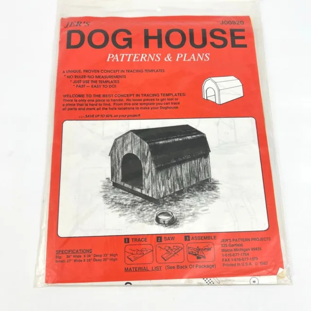 Jer's Patterns & Plans Dog House J00820 Constrúyelo usted mismo