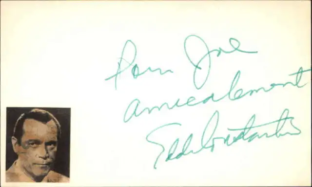 Eddie Constantine D.1993 Actor Signed 3" x 5" Index Card
