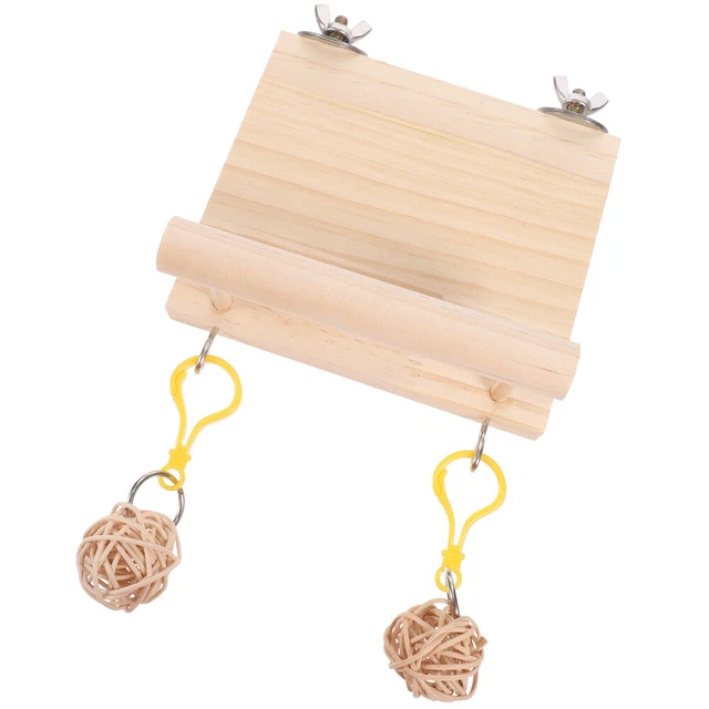 Barra de pájaro de madera, plataforma de escalada de loros, plataforma de entrenamiento,