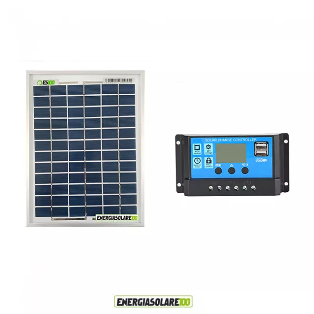 Kit panneau solaire photovoltaique 20W 12V  régulateur de charge jardin camping
