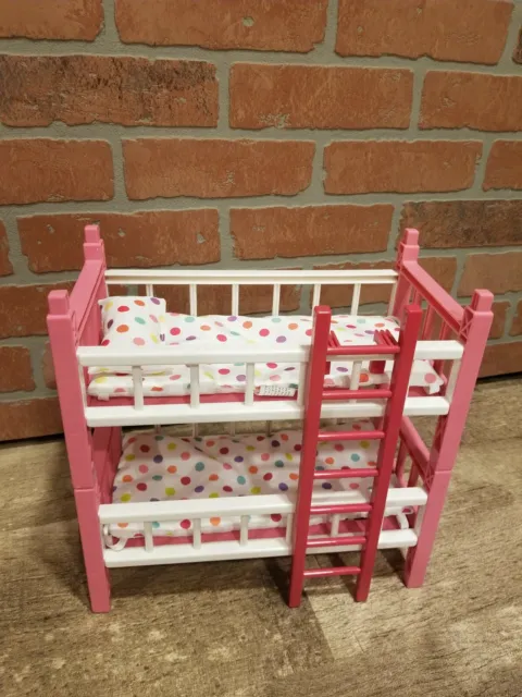 Cititoy Circo Mini 8" Baby Doll Bunk Bed Beds Playset Dark Pink Ladder NO DOLLS