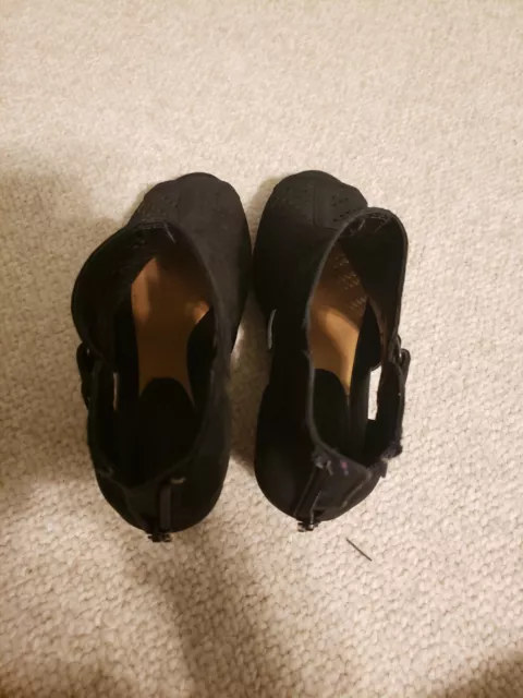 Earth Women's Black Leather  Heel Comfort Shoes Size 6B