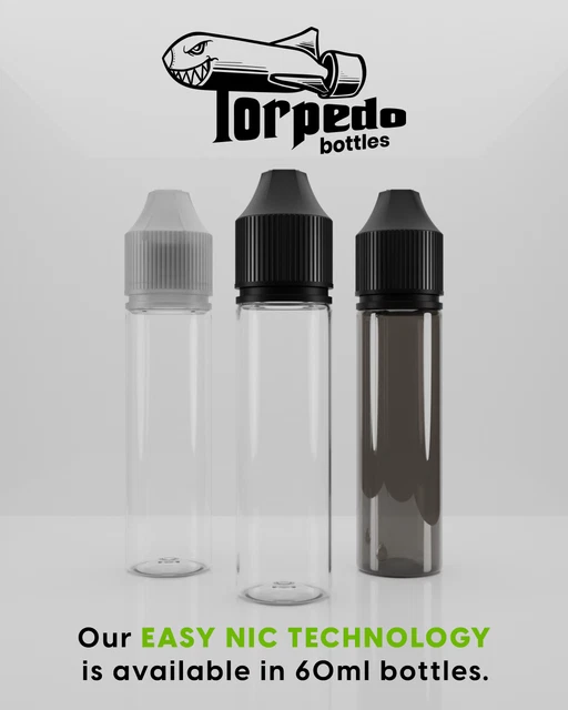 Torpedo 60ml nachfüllbar leer PET Flaschenbehälter für flüssiges Öl manipulierbar offensichtlich