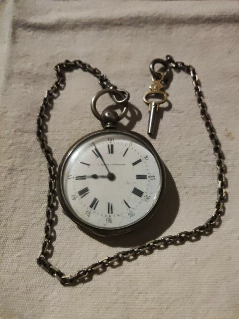Montre à Gousset Argent Massif Cylindre 10 Rubis - À Restaurer, Occasion