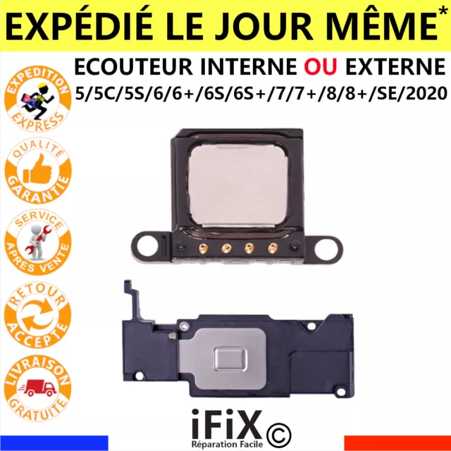 Haut Parleur Bas/Haut Écouteur Interne/Externe Iphone 5/5C/5S/Se/6/6S/7/8/Plus X