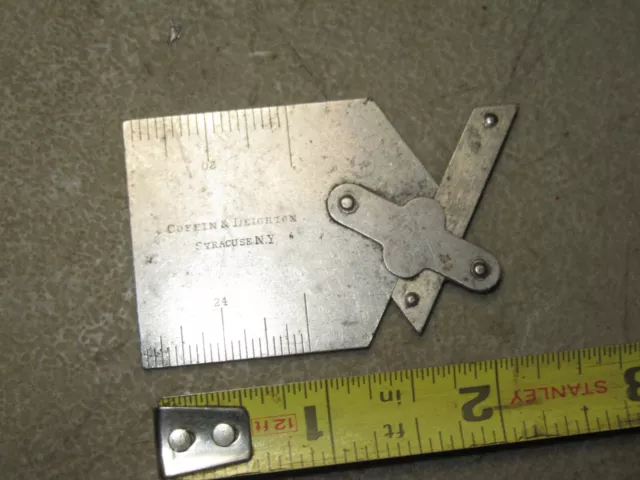 Vintage Coffin & Leighton Syracuse NY machinist tool marker rule angle ? Rare Vintage Coffin & Leighton Syracuse NY machinist tool marker rule angle ? Rare