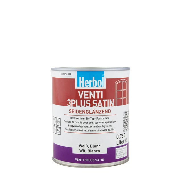 Herbol Venti 3Plus raso 750 ml bianco, seta lucida, vernice resina alchidica