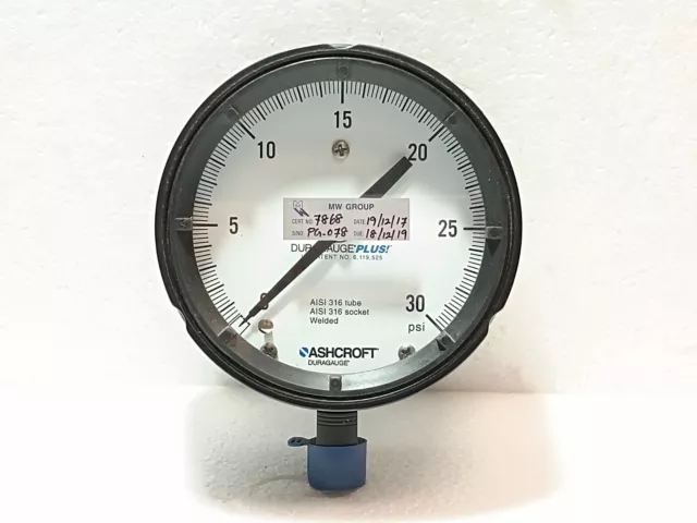 Ashcroft 6.119.525 Pressure Gauge 30 Psi