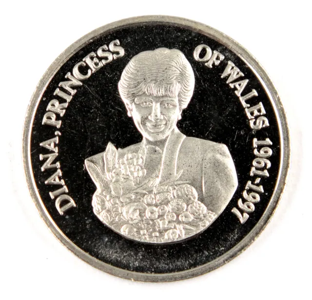 Turks & Caicos Islands 5 Crowns Coin UNC, Diana Princess of Wales 1961-1997