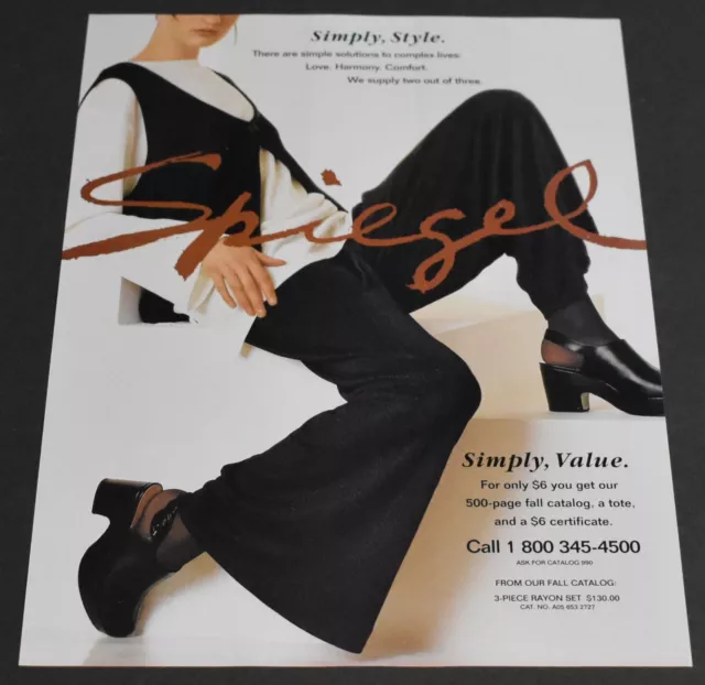1996 Print Ad Sexy Heels Long Legs Spiegel Catalog Fashion Brunette Lady art