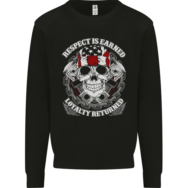 Felpa Maglione Maglione Maglione Moto Moto Moto Biker Moto Respect