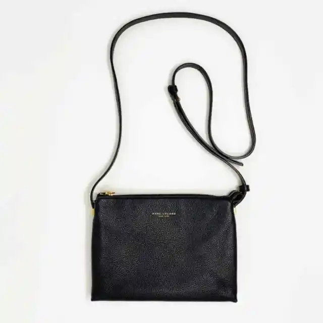 Marc Jacobs Black Pebble Leather Crossbody Bag