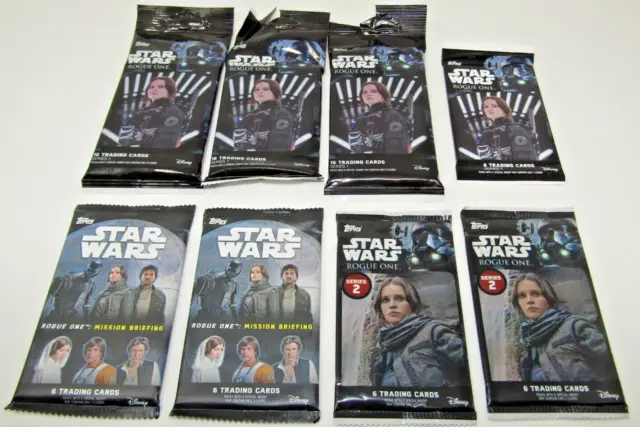 Topps Star Wars Rogue One Lot Of 8 Packs Jumbos Series 2 & Mission New Ty3085
