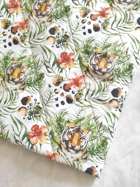 Manta bebé tigre minky animal bebé edredón hecha a mano nueva 29""x39"" manta selva