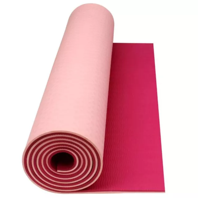 Avento Fitness Matte Yoga Duo-Ton Yogamatte, Hellrosa/Fuchsia, 173x61 cm