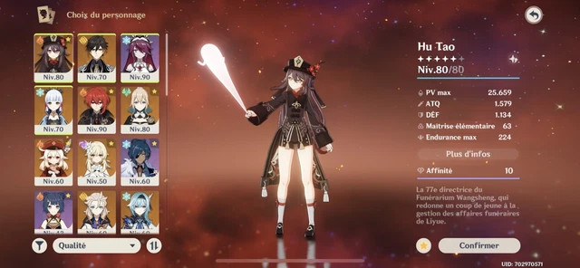 Compte Genshin Impact AR 56 Serveur EU - Avec 10 Personnages 5 étoiles, Prêt à Jouer