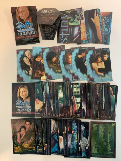 Buffy Season 2 Trading Card base set& B2-AL1 Promo Card & Coffin Card Inkworks