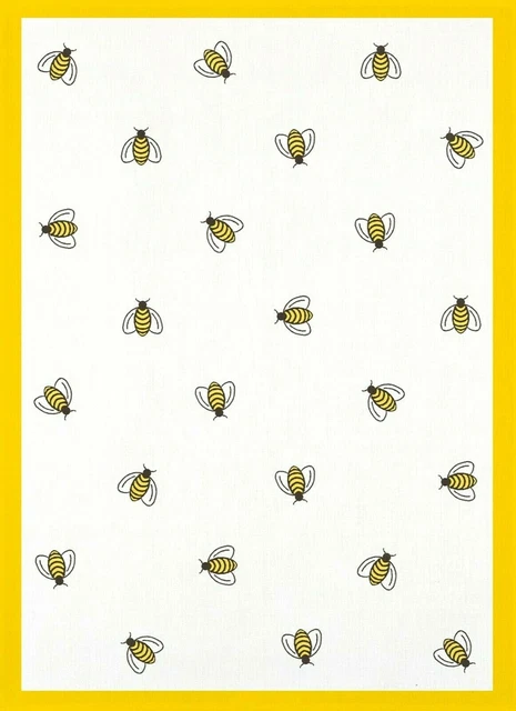 Geschirrtuch Küchentuch 50 x 70 cm Halbleinen Leinen und Baumwolle Bienen Biene